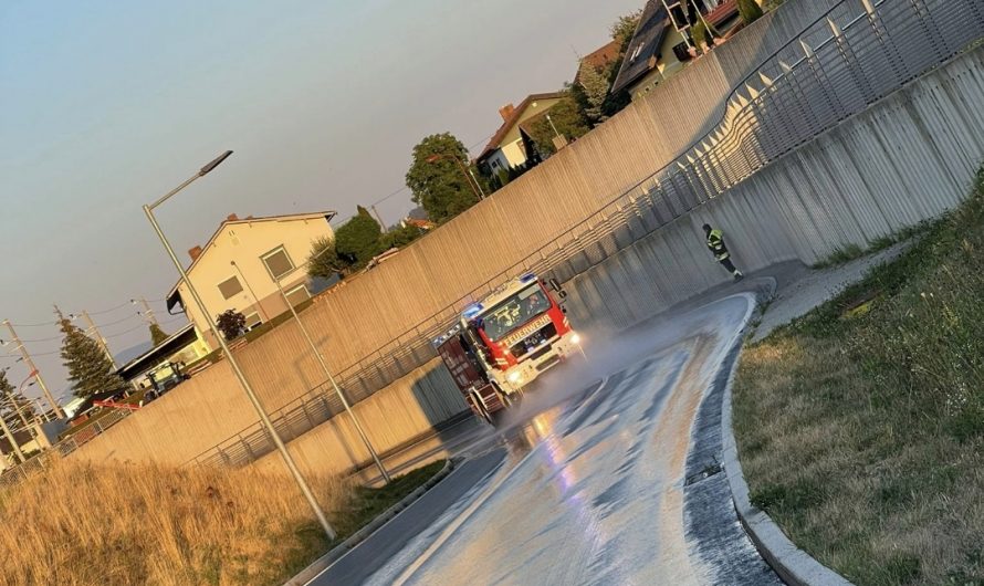 Ölspur auf der B81 Bleiburger Straße