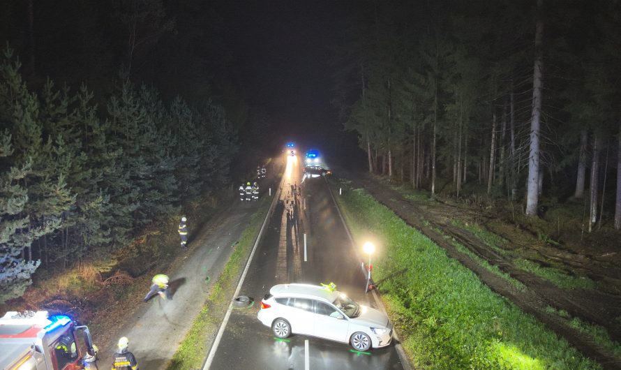 Verkehrsunfall mit eingeklemmter Person