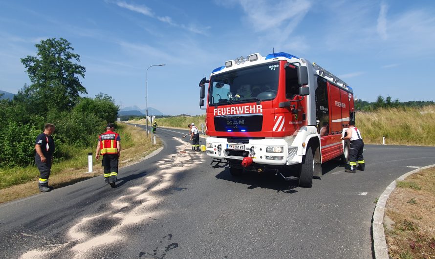 Ölspur auf der B81 Bleiburger Straße