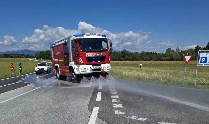 Ölspur auf der L128a Jaunfeld Straße